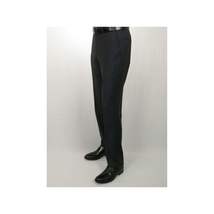 Mens MANTONI Flat Front Pants 100% Wool Super 140's Classic Fit 46306-3 Charcoal image 11