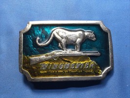 Vintage Belt Buckle Winchester Mountain Lion Cougar FANTASTIC COLORS - £23.44 GBP