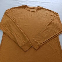 George Crewneck Men's Long Sleeve Yellow Cotton T-Shirt Size L (42-44) image 8