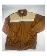 Vintage Haband Shirt Mens Extra Large Brown Tan Cream Long Sleeve Full Z... - €12,19 EUR