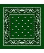 Dark Green - 3Pcs Paisley Print Bandana 100%Cotton Cover Head Warp Scarf - $16.99