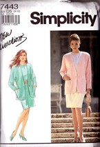 Vintage 1991 Simplicity  Pattern 7443 Misses&#39; Blouse, Skirt &amp; Jacket Siz... - $12.00