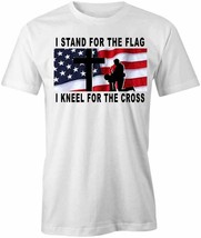 Stand For Flag Kneel For Cross T-SHIRT T Shirt Tee Short-Sleeved Cotton S1WCA676 - £16.57 GBP+
