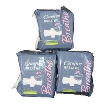 Carefree Breathe Ultra Thin Pads Super Absorbency 14 Count Each Lot Of 3 - £29.79 GBP