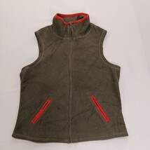 Moda International Women's Girls Brown Full Zip Fleece Vest Pockets Size Small image 11