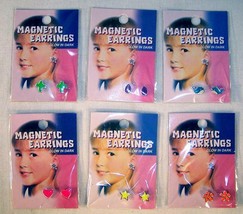6 GLOW IN THE DARK MAGNETIC EARRINGS new children girl magnet kid bulk - $9.49