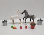 Vintage Empire Grand Champions Horses Feed &#39;N Nuzzle Gray &amp; White Foals ... - $29.60