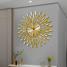 Modern Gold Silent Wall Clock Battery Operated Non-Ticking for Bedroom K... - €198,02 EUR