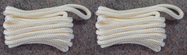 (2) WHITE Double Braided 3/8&quot; x 15&#39; HQ Boat Marine DOCK LINES Mooring Ro... - £14.77 GBP