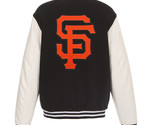 MLB San Francisco Giants Reversible Fleece Jacket PVC Sleeves Embroidere... - £110.93 GBP