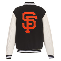 MLB San Francisco Giants Reversible Fleece Jacket PVC Sleeves Embroidered Logos  - £109.85 GBP