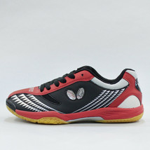 Butterfly Lezoline GIGU Table Tennis Shoes Indoor Unisex Shoes Black Red NWT - £83.18 GBP