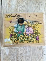 FRIENDSHIP QUOTE THANK YOU FOR SHARING QUIET MOMENTS Stampabilities Rubb... - £11.02 GBP