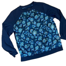 JASON WU Wwomens Casual Medium Floral Print Blouse Navy Blue Size Large - £11.11 GBP