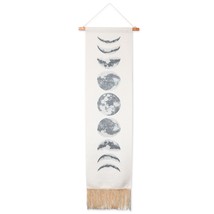 Bohemian Style Moon Phase Tapestry Hanging Wall Art For Decor, White, 12 X 49 In - £20.77 GBP