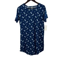 Flora by Flora Nikrooz Lace Trim Ribbed Sleep Shirt Navy Size Small New - $23.14
