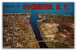 Aerial View Port of Rochester New York NY UNP Chrome Postcard W19 - £2.33 GBP