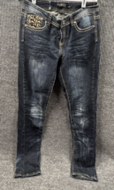 Premiere Rue 21 Jeans Womens 9/10R Blue Denim Pants Embellished Thick St... - £13.88 GBP
