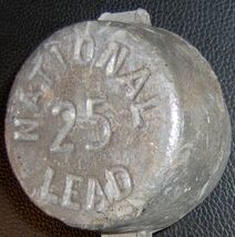 Vintage NATIONAL LEAD 25 rOund solid Ingot Top AND Bottom HeAvY - $158.22