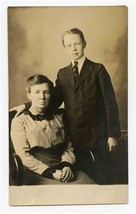 1918 Mother and Son Real Photo Postcard used for Christmas - £11.07 GBP