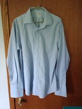 Brooks Brothers Dress Shirt Mens 16.5-35 Slim Fit Blue Non Iron Button U... - £23.49 GBP