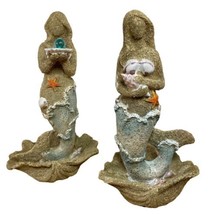 Gallarie II Figurines Sandy Mermaids with Shells Set of 2 9.5 inch Assor... - £24.63 GBP