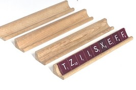 Scrabble Deluxe Edition Vtg 1989 Hardwood Racks Only - $17.63