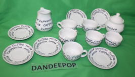 15 Piece Cappuccino Espresso Demitasse Cups Saucer Plates Sugar Creamer Set - £31.53 GBP