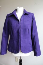 Chico&#39;s 1 (M 8) Purple Fleece Blazer Jacket - £20.91 GBP