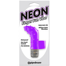 Pipedream Neon Finger Fun Vibe Textured Finger Vibrator Purple - £21.19 GBP