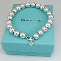 8 inch Tiffany &amp; Co HardWear Bead Ball Bracelet Sterling Silver with Blue Box - $339.00