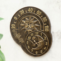SPI Aluminum Sun and Moon Clock and Thermometer - £168.27 GBP
