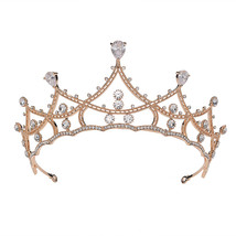 Noble Beauty Princess Tiara Cubic Zircon Wedding Bridal Crown Rhinestone Pageant - £48.59 GBP