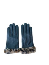 Lauren Ralph Lauren Leopard Faux-Fur Gloves $98 FREE SHIPPING (0125) - £71.13 GBP