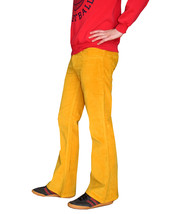 Men&#39;s RETRO FLARES Yellow Corduroy PANTS Retro Hippie 60s 70s Bell Botto... - $64.90
