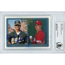 Eric Chavez Adam Eaton Signed 1997 Topps Rookie Beckett BGS On-Card Auto... - $98.97