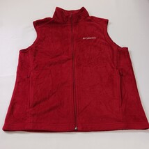 Columbia Granite Mountain Fleece Vest Men's Medium Red Full Zip Pockets XM1024 image 12
