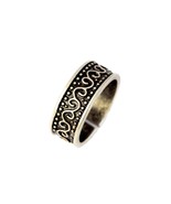 Gypsy Boho Ring, Adjustable Silver Band, Open Engraved Ring in Antique S... - £14.34 GBP