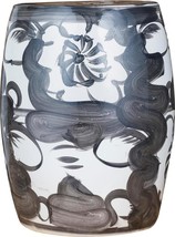 Garden Stool Twisted Flower Backless Black Ceramic Handmade Hand-Cr - £417.41 GBP