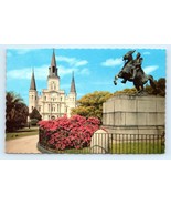St Louis Cathedral Jackson Monument New Orleans LA Postcard - $8.18 CAD
