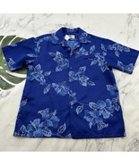 Hilo Hattie Mens Vintage 80s Hawaiian Shirt Size XL Blue Tropical Floral... - $29.69