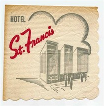 Hotel St Francis Cocktail Napkin San Francisco California 1950&#39;s - £8.88 GBP