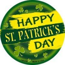 Happy St. Patrick&#39;s Day Novelty Metal Mini Circle Magnet - £10.35 GBP