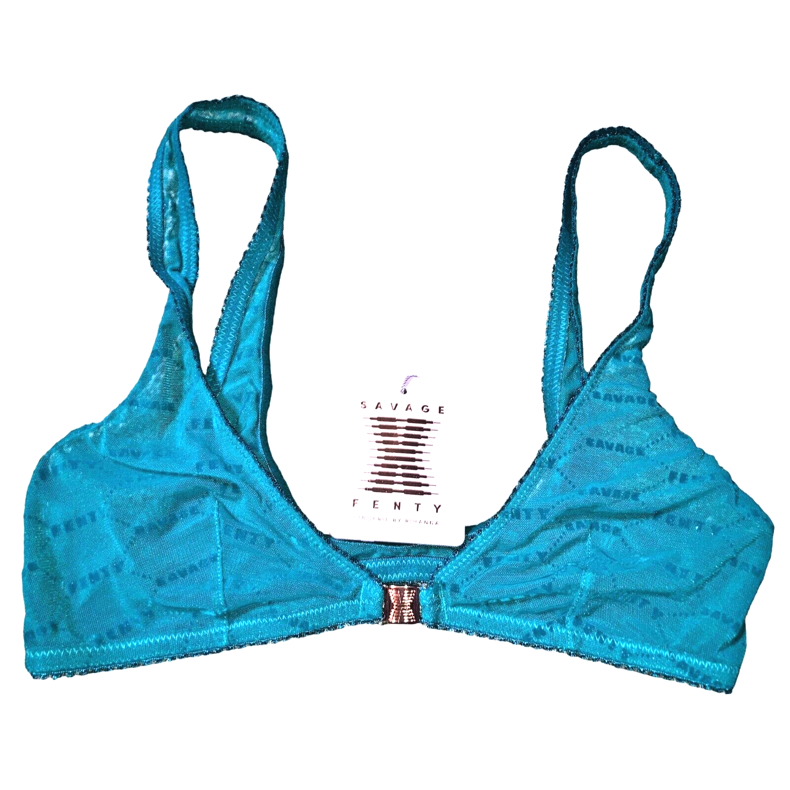 Primary image for Savage x Fenty Shimmer Flocked Logo Bralette Deep Teal Womens S