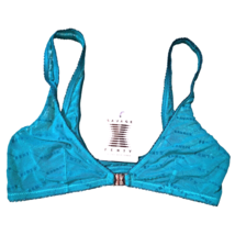 Savage x Fenty Shimmer Flocked Logo Bralette Deep Teal Womens S - £12.46 GBP