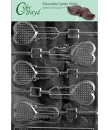 Cybrtrayd V079 Key Heart Lolly Valentine Chocolate Candy Mold - $8.90