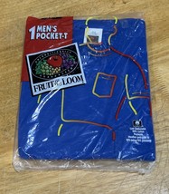 Vintage FRUIT Of The LOOM Pocket T Tee Shirt USA Mens Size Large Blue 42... - $19.79