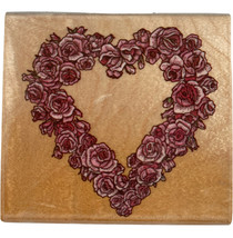 Valentine Rose Garland Heart Wreath Rubber Stamp Cynthia Hart 296E Vintage 1998 - £5.40 GBP