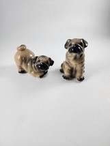 Pug Puppy Big Sky Carver/Canine Ceramic Puppy Dog Salt &amp; Pepper Shaker Set S&amp;P - £21.42 GBP