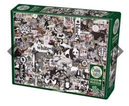 Cobble Hill Jigsaw Puzzle;  Black &amp; White: Animals;  1,000pc w/poster PreOwned - £29.13 GBP